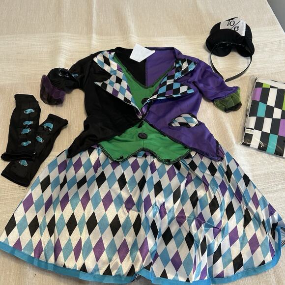Mad Hatter Costume Size Child Medium 8-10 Halloween Kids Dress Up Party - Picture 1 of 11